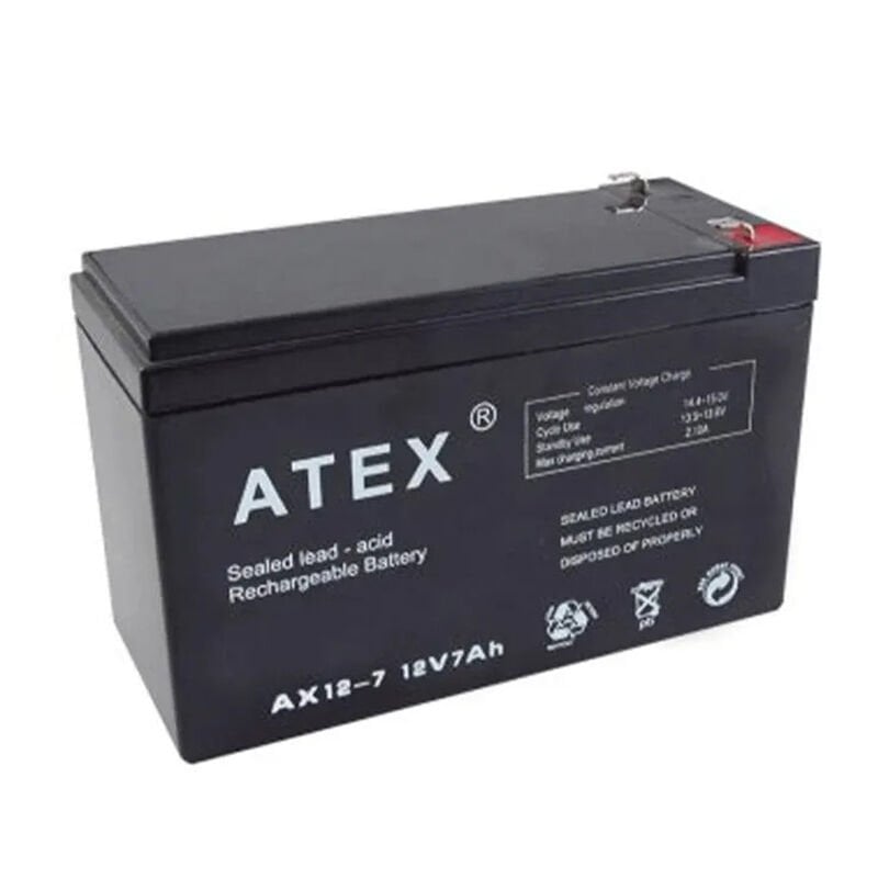Atex AX-12V-7 12 Volt - 7 Amper Akü (150 x 65 x 90 Mm)