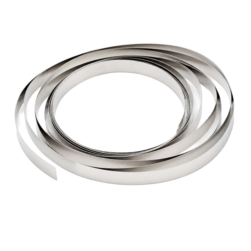 Weko 0.10X8mm 160 Metre Nikel Çelik Punta Şeridi Lityum Pil Metali 1KG Rulo