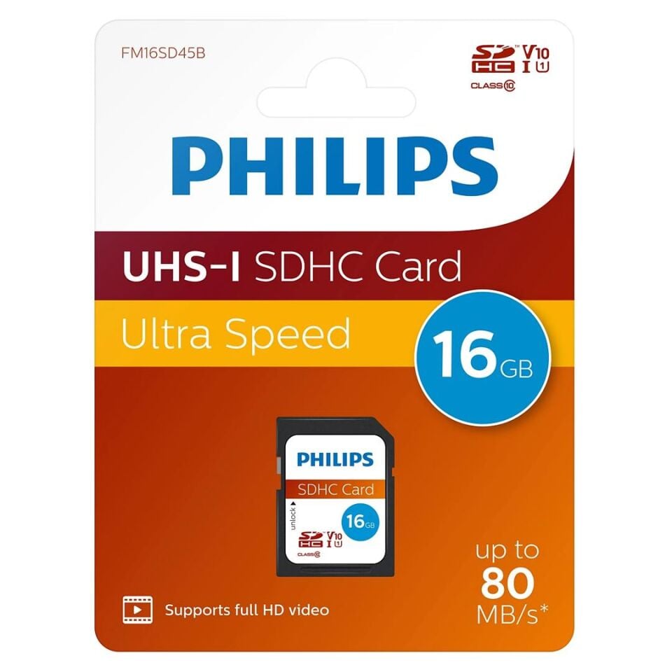 Philips 16GB Ultra Hızlı 80MB/S UHS-I SDHC Hafıza Kartı