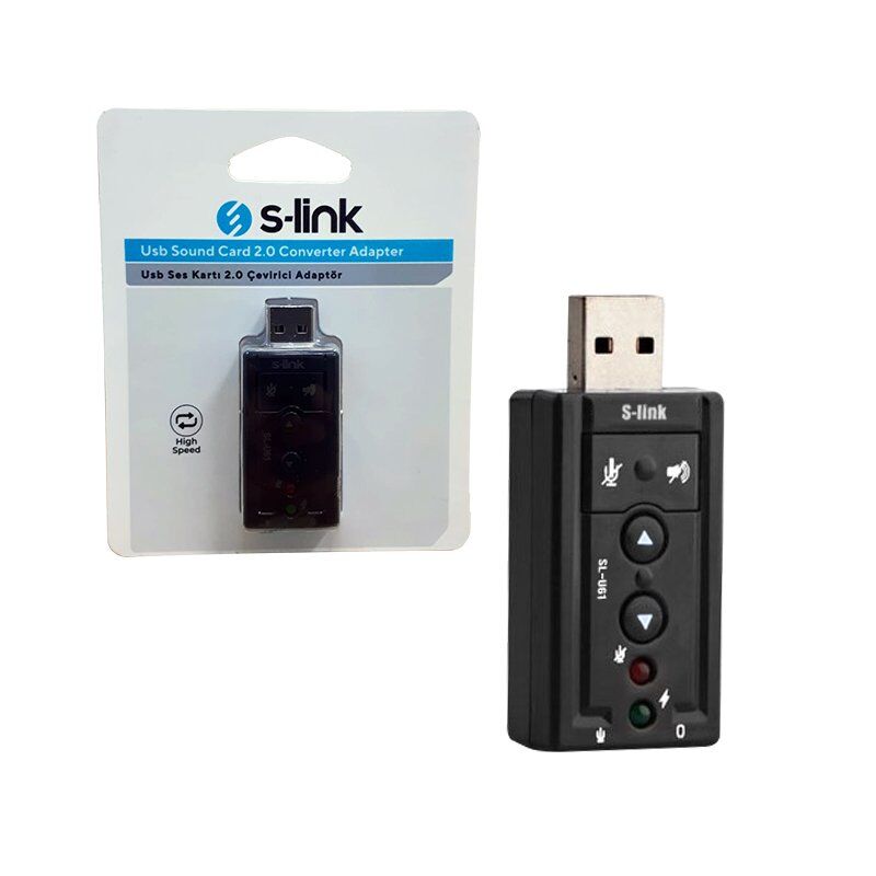 S-Link SL-U61 Usb Ses Kartı 2.0 Çevirici Adaptör