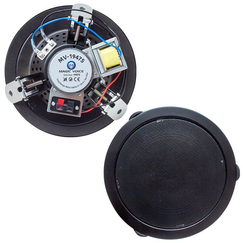 Magicvoice Mv-19475 13 Cm Trafolu Siyah Alçıpan Hoparlör