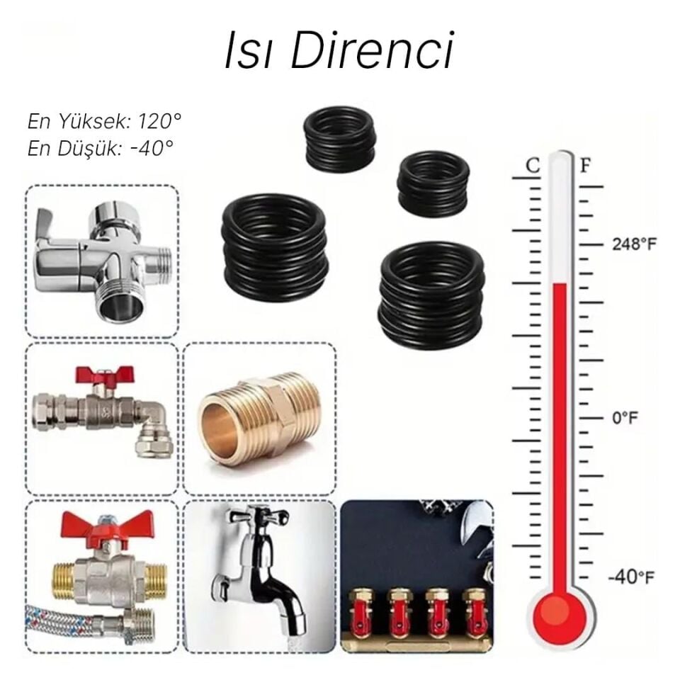 Powermaster PM-28533 Su Geçirmez NBR Nitril Kauçuk Halka Conta Seti