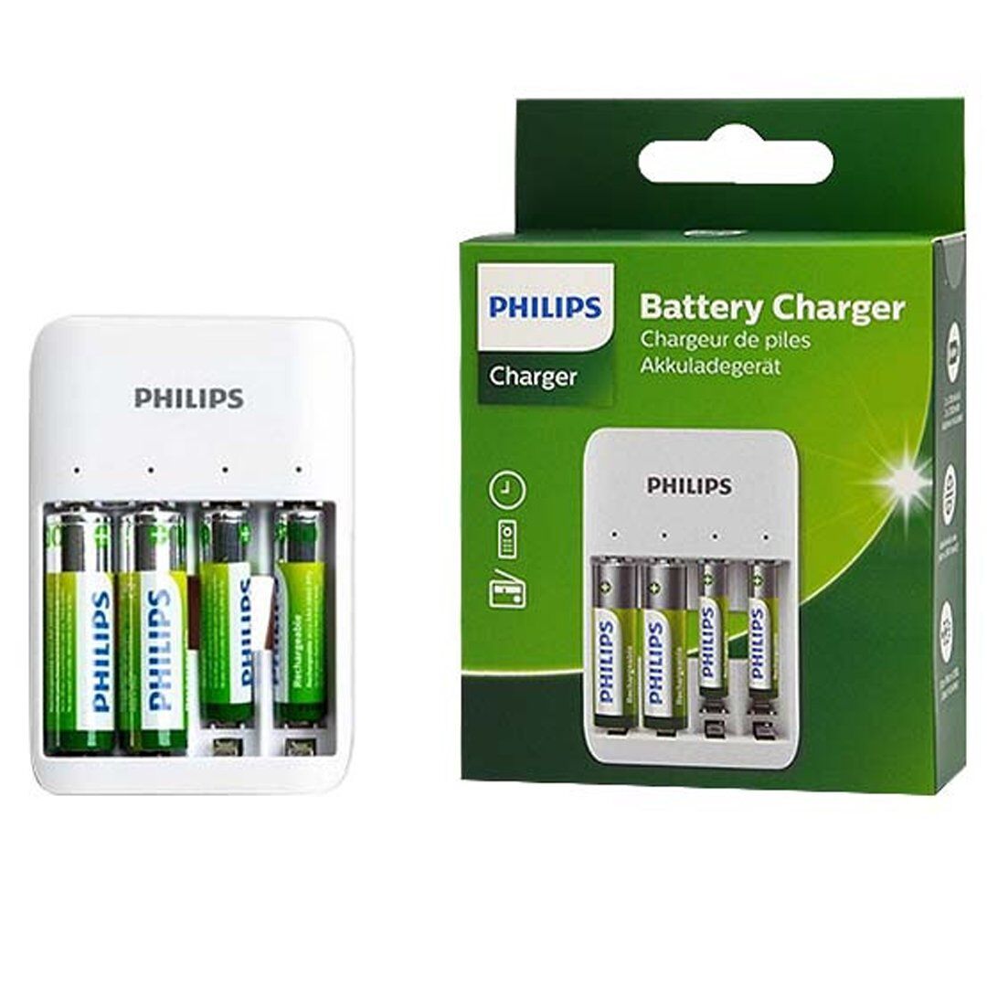 Philips SCB4013NB/00 4'lü Beyaz Pil Şarj Cihazı