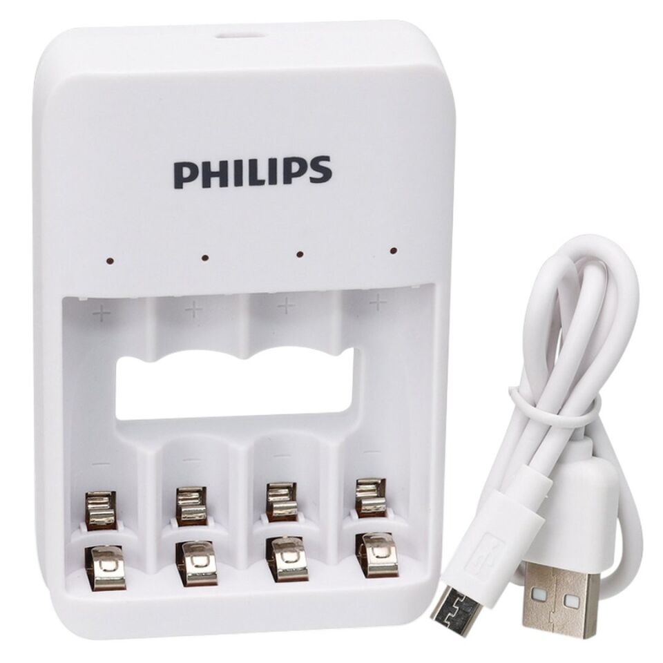 Philips SCB4013NB/00 4'lü Beyaz Pil Şarj Cihazı