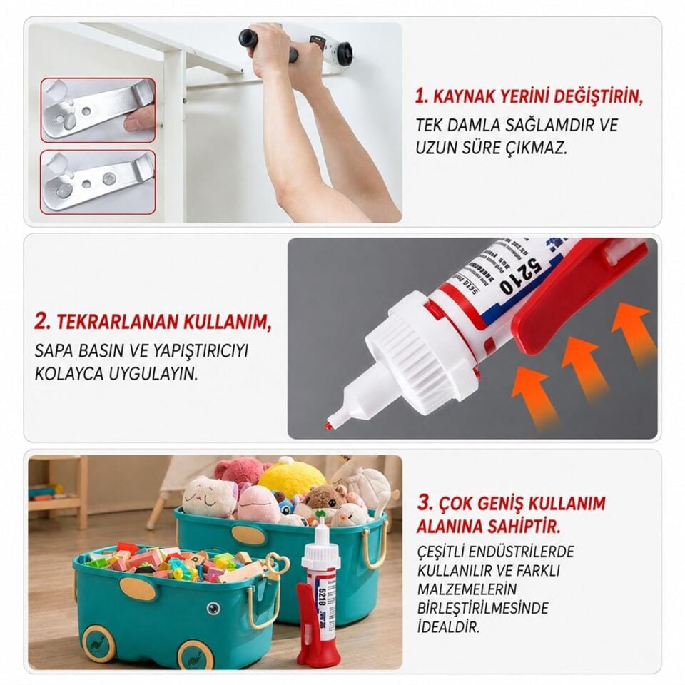 Powermaster PM-29676 Yağ Bazlı Jel Tipi Süper Hızlı Çok Amaçlı Güçlü Yapıştırıcı