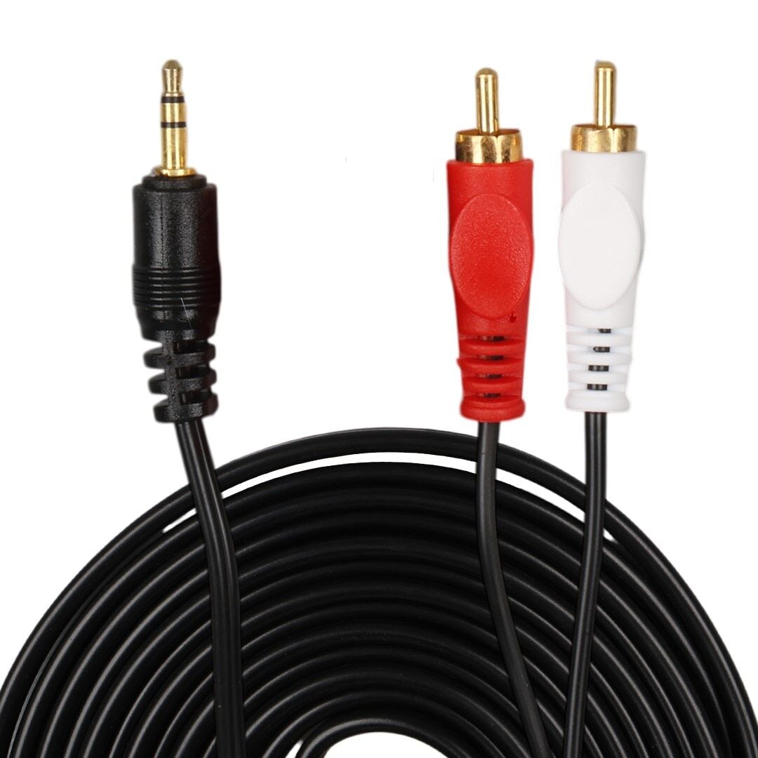 Fully G-530AG 3 Metre Gold Uçlu 2 RCA - 3.5Mm Stereo Ses Kablosu