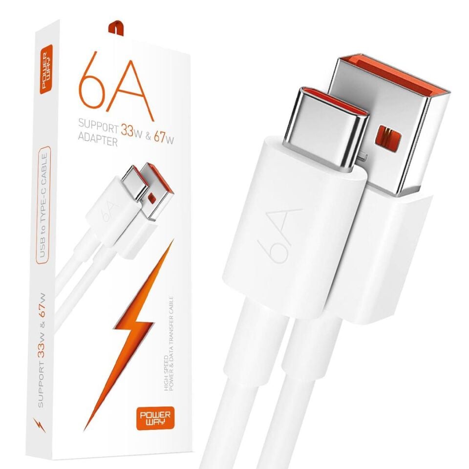 Powerway M6 Type-C To USB-A PD 1 Metre Şarj Data Kablosu