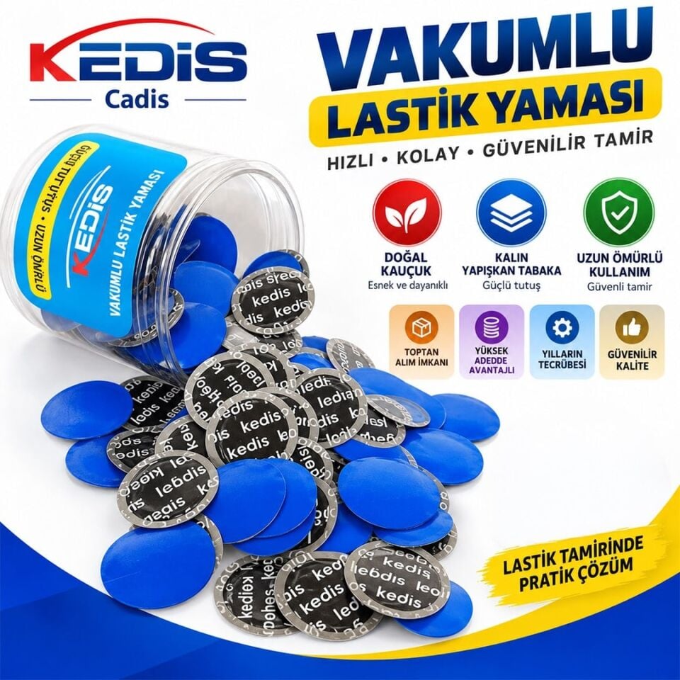 Sunup SN-38104 Lastik Tamir Yaması 58Mm Doğal Kauçuk Soğuk Yama Seti (80'Li Paket)
