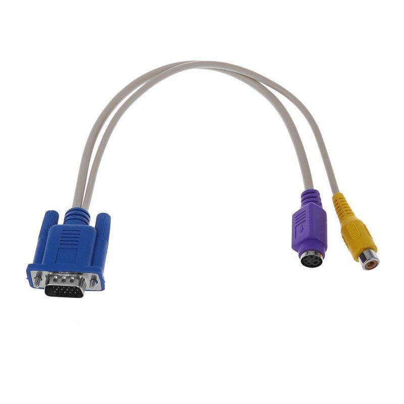 Elektromer Vga 15 Pin Erkek - 1 Rca Dişi+Mini DIN Dişi Kablo
