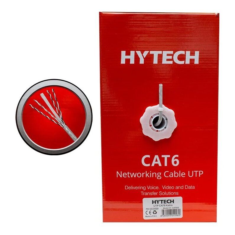 Hytech HY-CAT600 25 AWG UTP Gri 305 Metre Cat6 Kablo