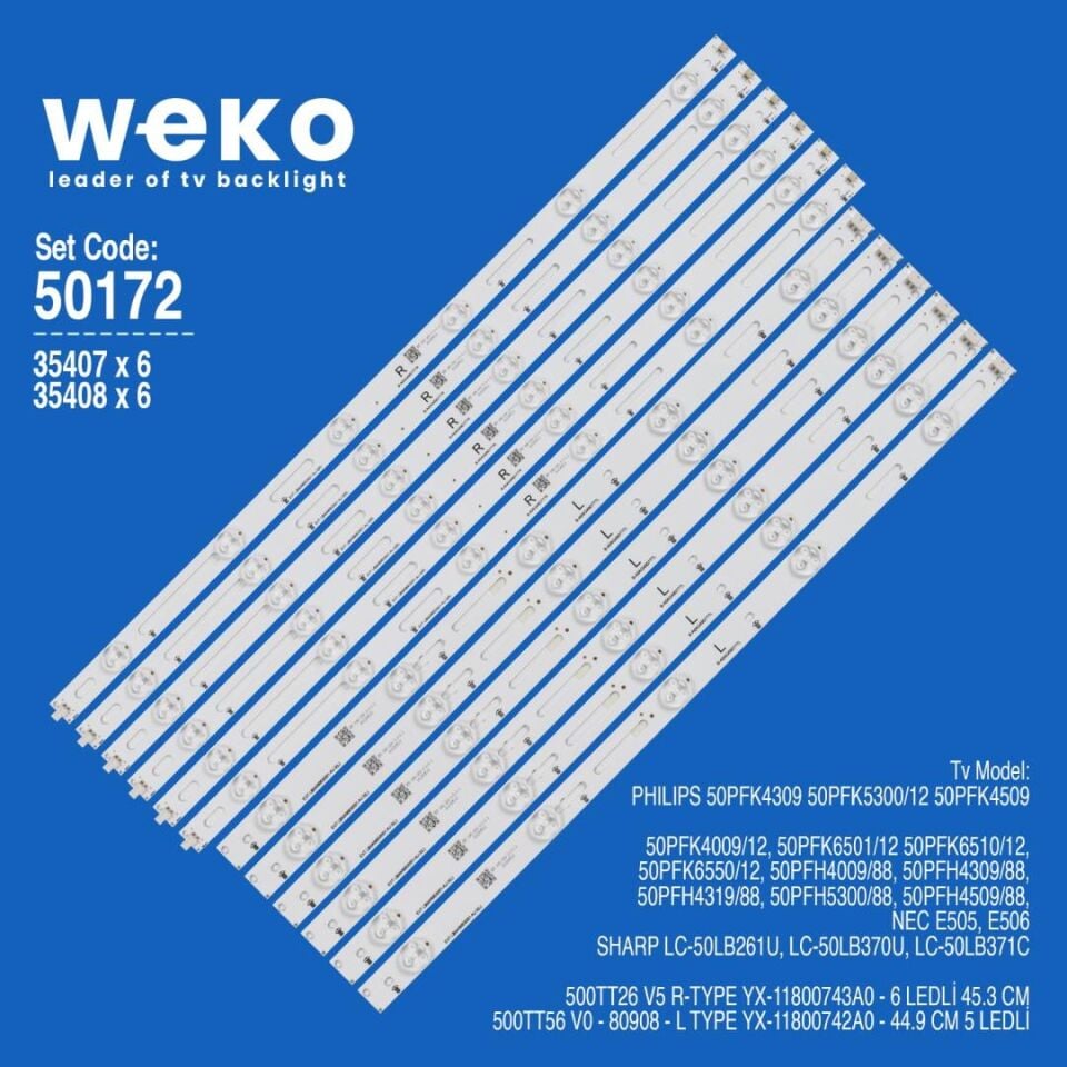 Wkset-5172 35407X6 35408X6 12 Adet Led Bar