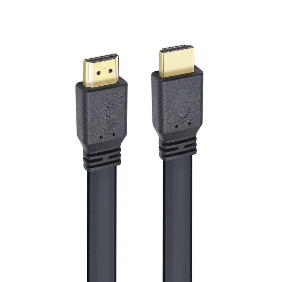 Powermaster 1.5 Metre Flat Yassı Gold Uçlu 19 Pin HDMI Kablo