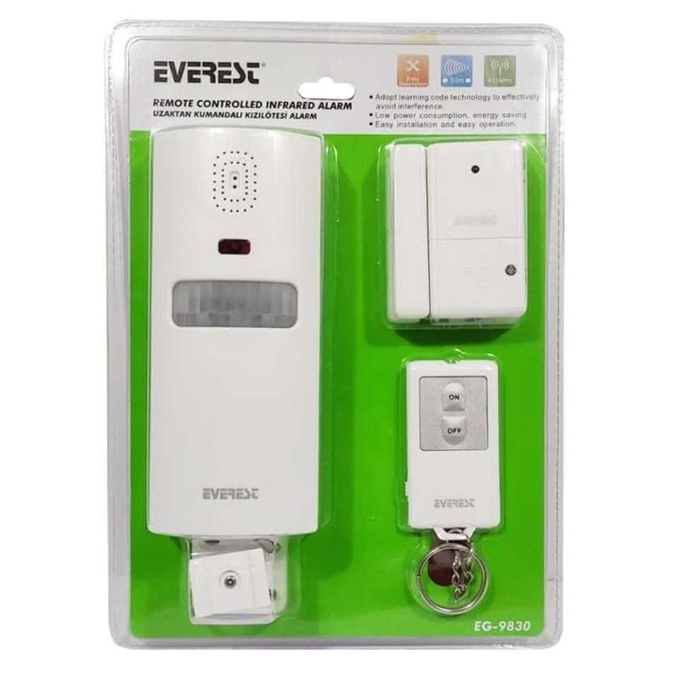 Everest EG-9830 PIR Kızılötesi Hareket Sensörlü Güvenlik Alarmı