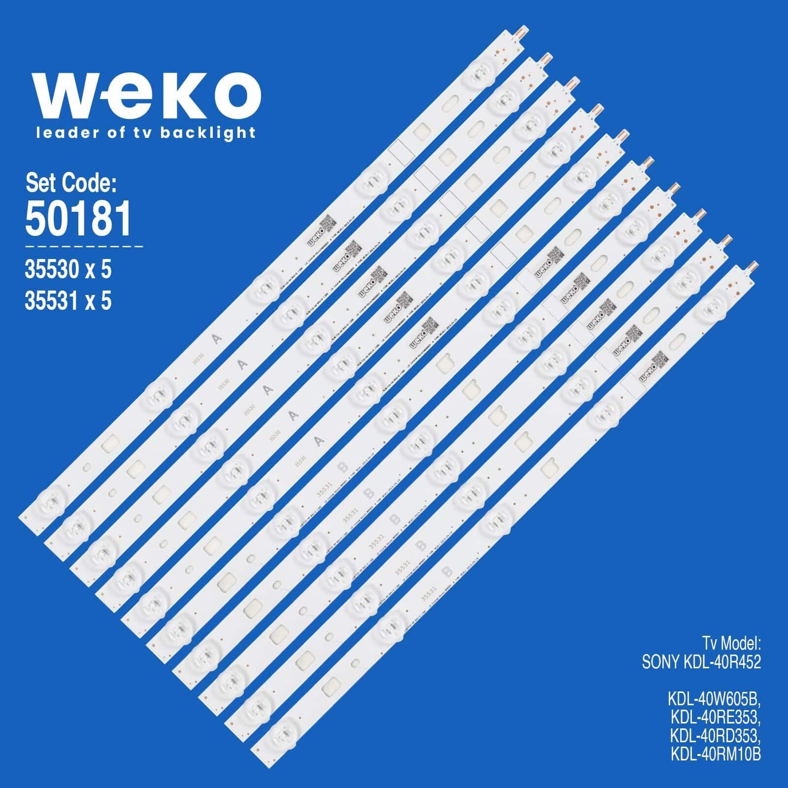 Wkset-5181 35530X5 35531X5 Lg Innotek 40Inch Ndsoem 10 Adet Led Bar (38Cm)