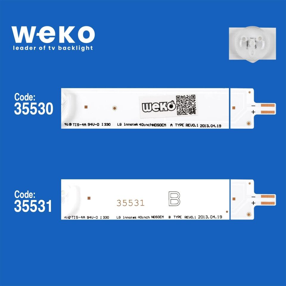 Wkset-5181 35530X5 35531X5 Lg Innotek 40Inch Ndsoem 10 Adet Led Bar (38Cm)
