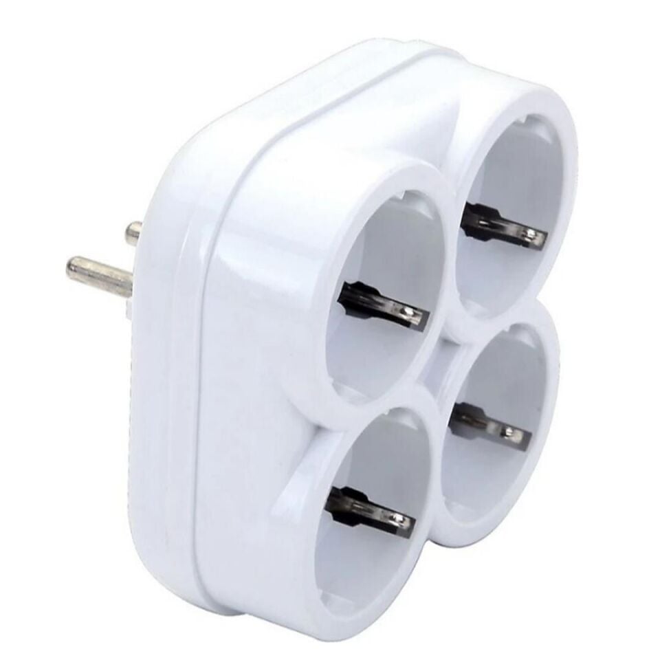 De-Pa 10004 Topraklı 16 Amper 250 Volt Beyaz 4'Lü Çok Amaçlı Golyat Priz