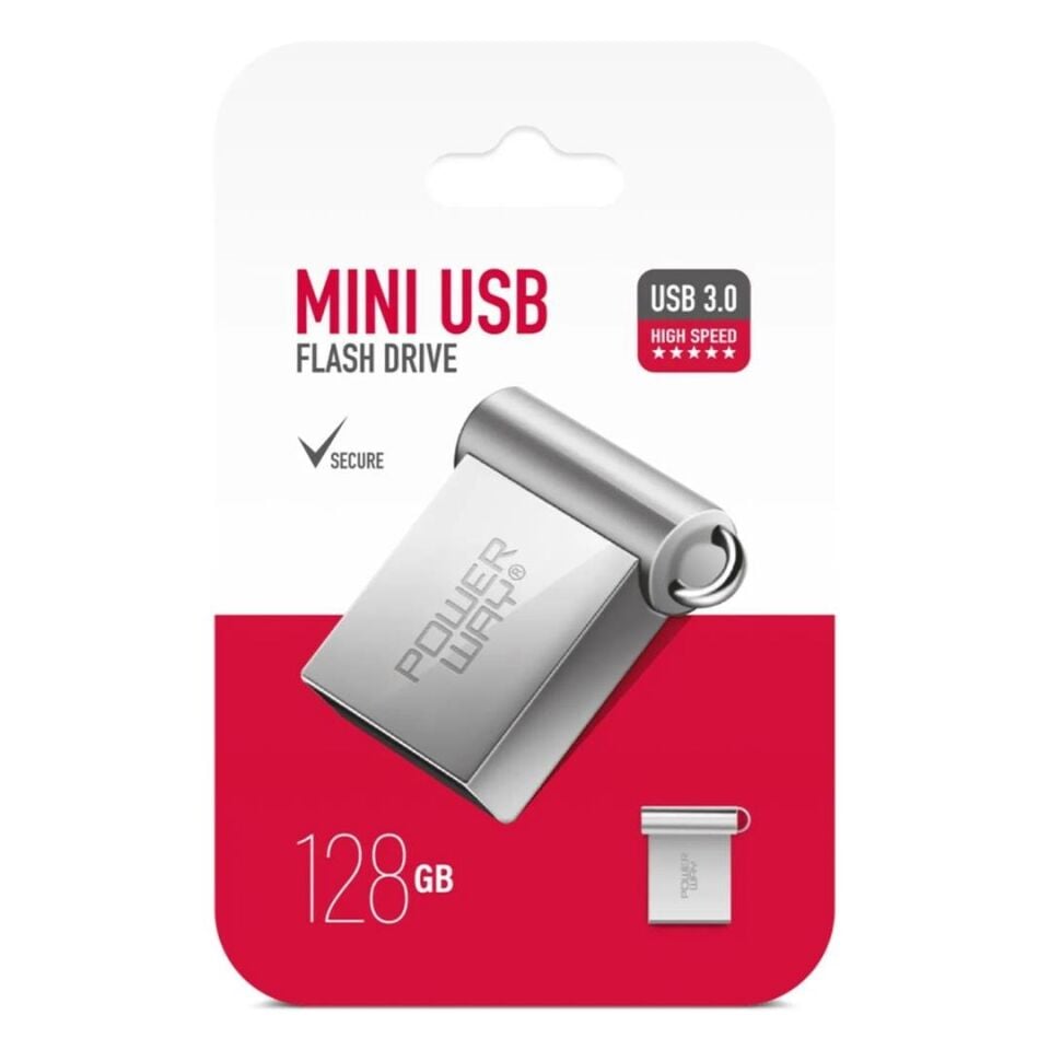 Powerway Mini 128GB Metal Mini USB 3.0 Flash Bellek