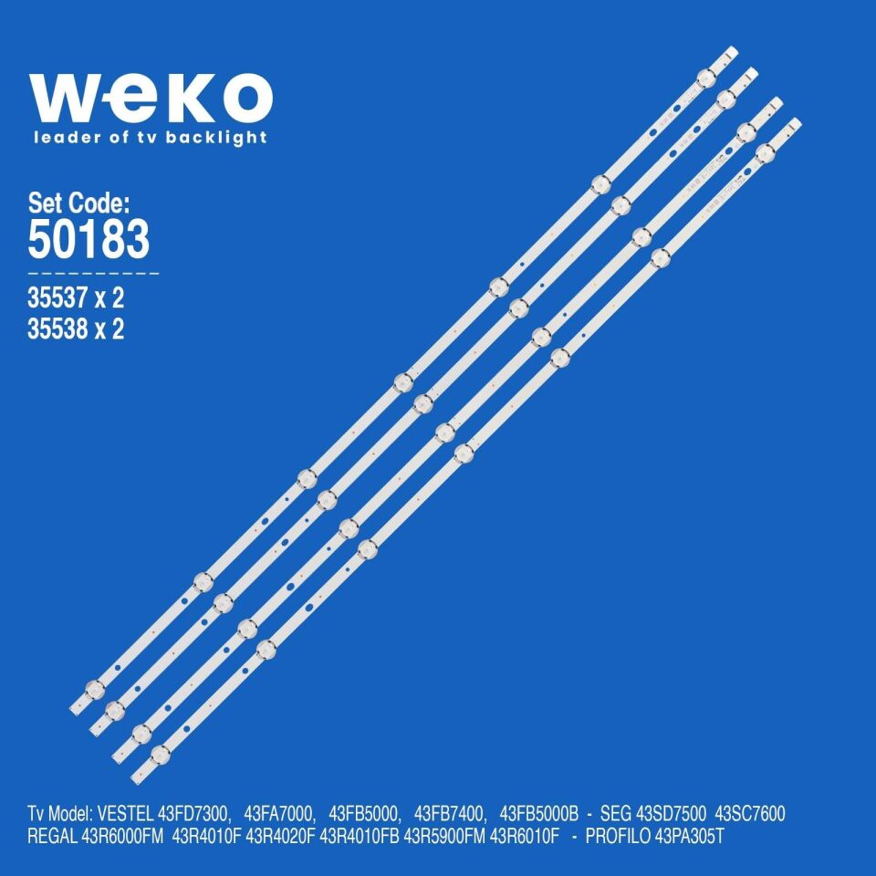 Wkset-5183 35537X2 35538X2 Vestel 43 Fhd 4 Adet Led Bar (7+7Lens)