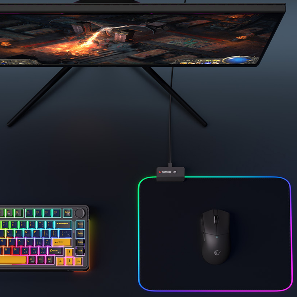 Rampage MP-23 Blitz M Rgb Ledli 252X328X3 Mm Siyah Oyuncu Mouse Pad