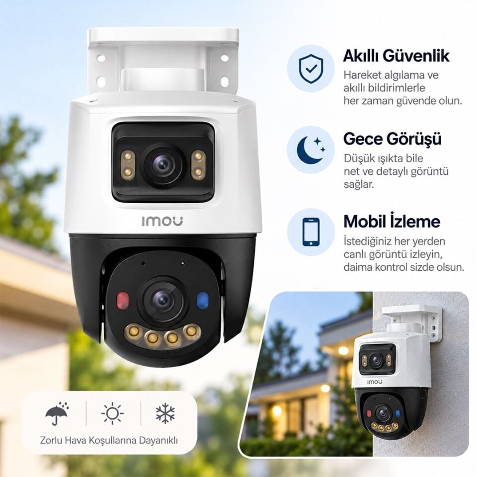 Imou Cruiser Dual PS70F 8MP Çift Lens PoE Dış Mekan IP PT Kamera