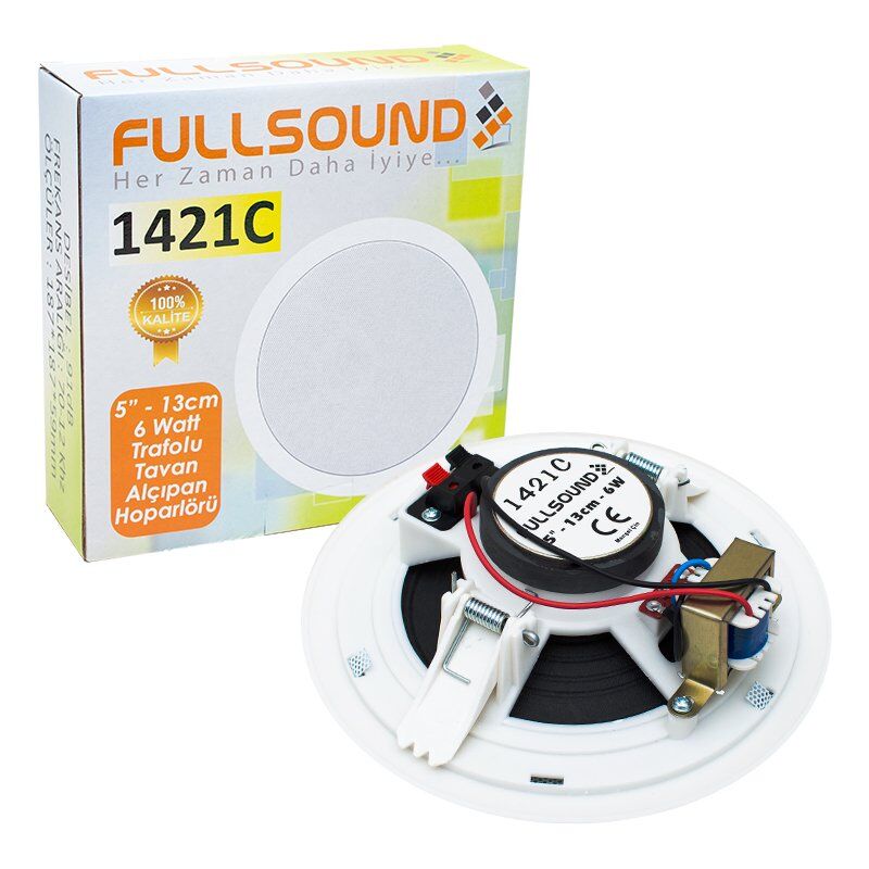 Fullsound 1421C 13 Cm 8 Ohm Beyaz 6 W Alçıpan Trafolu Hoparlör