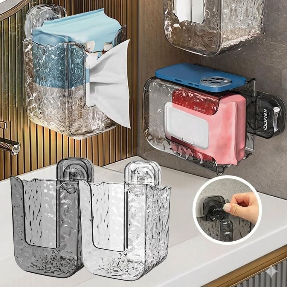 Sunup SN-26822 Çok Amaçlı Duvar Tipi Islak Mendil Tutucu Raf