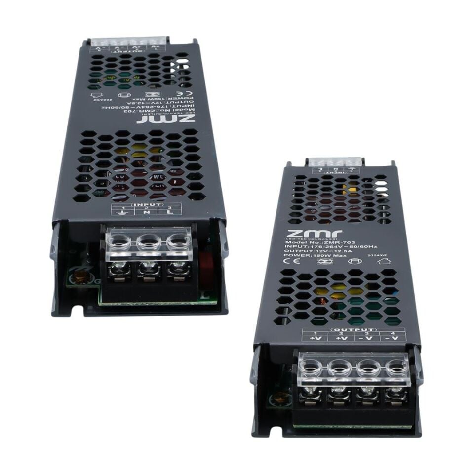 ZMR ZMR-703/B.00 12 Volt 12.5 Amper Slim Metal Kasa Adaptör
