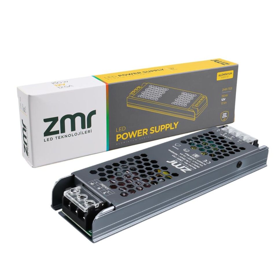 ZMR ZMR-703/B.00 12 Volt 12.5 Amper Slim Metal Kasa Adaptör