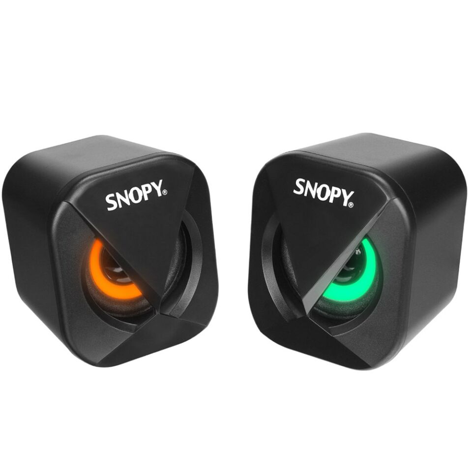 Snopy SN-83U Led Işıklı 2W*2 Siyah Usb 2.0 Rgb Işıklı Gaming 1+1 Mini Speaker Hoparlör