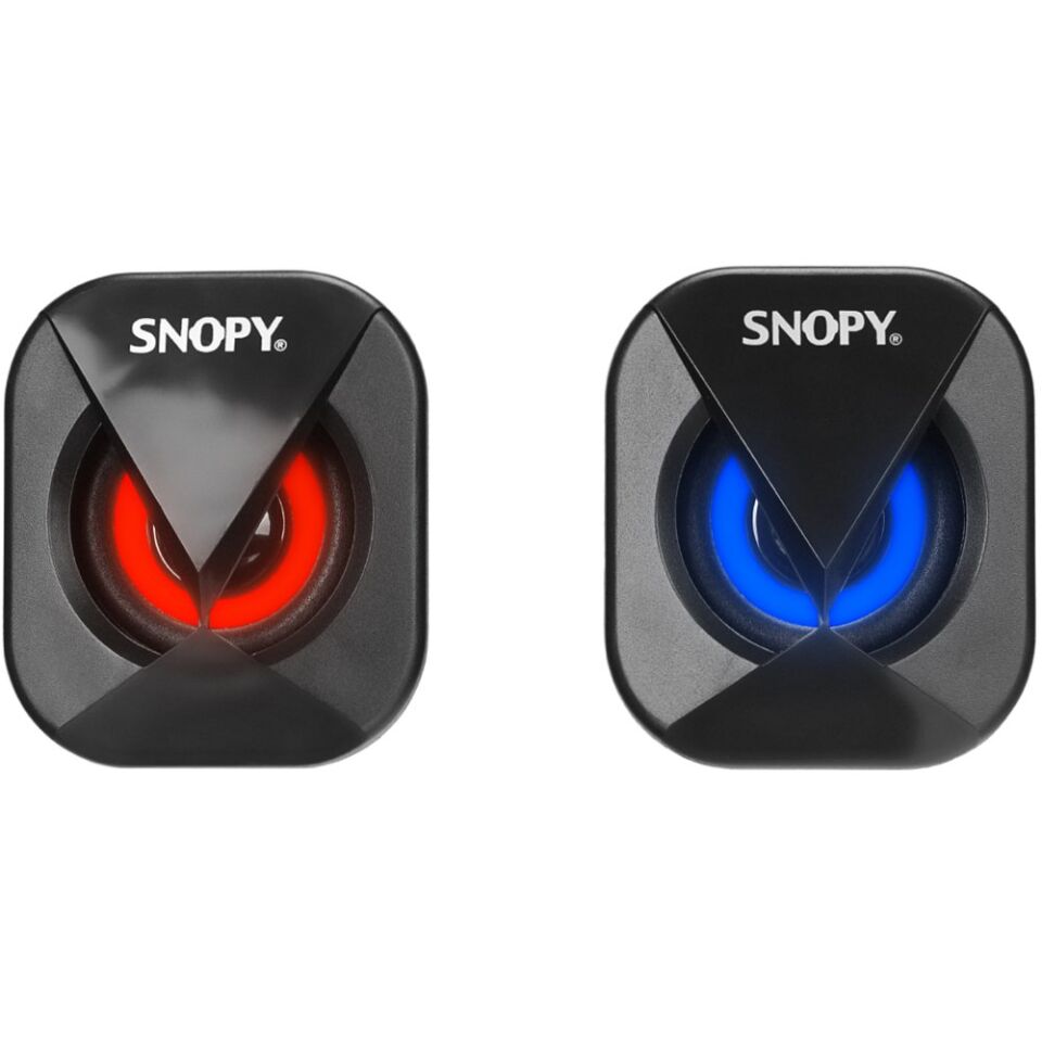 Snopy SN-83U Led Işıklı 2W*2 Siyah Usb 2.0 Rgb Işıklı Gaming 1+1 Mini Speaker Hoparlör