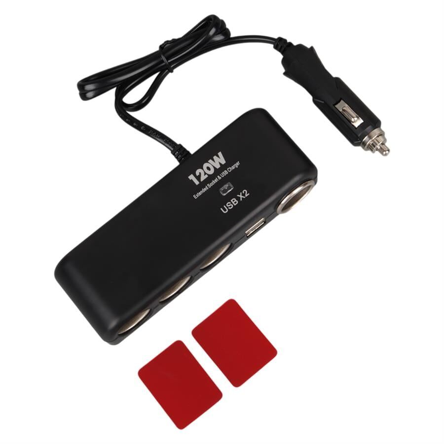 Olesson 1525 12-24V Çift USB'lı 120W 80Cm Kablolu 4'LÜ Araç Çakmak Çoklayıcı