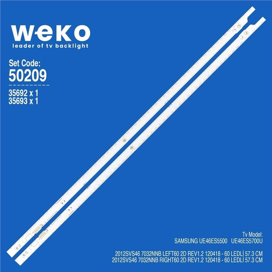 Wkset-5209 35692X1 35693X1 2012Svs46 7032Nnb 2D 2 Adet Led Bar (60Led)