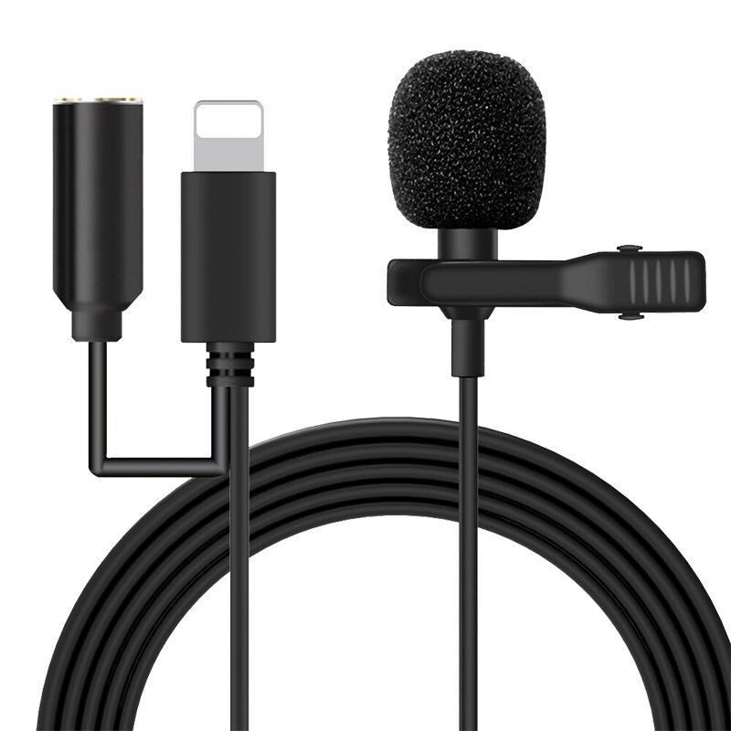 Powermaster JH-041-A Cep Telefonu için Ligthning Girişli Youtuber Yaka Mikrofonu