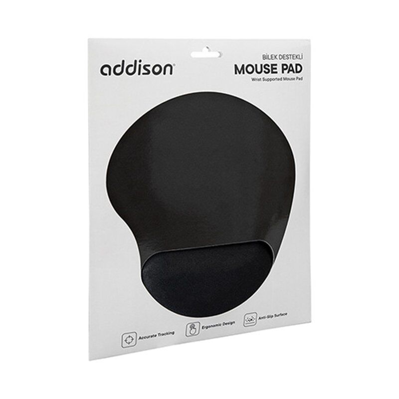 Addison 300521 Bileklik Destekli Siyah Mouse Pad