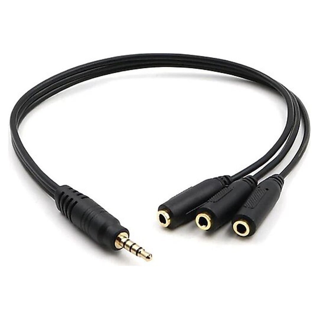 Kulaklık Çoklayıcı 3.5 Mm Erkek X 3 Stereo Dişi Y Kablo
