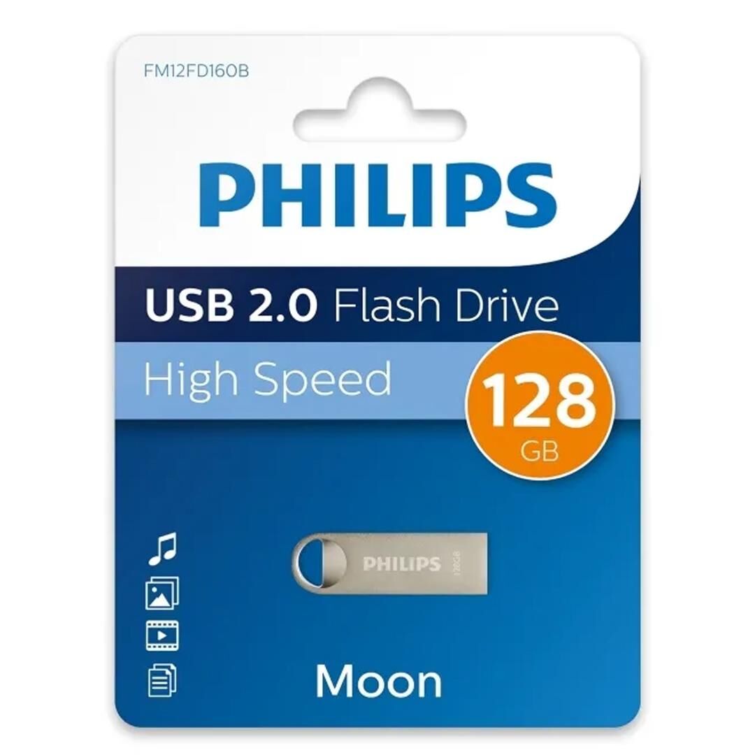 Philips FM12FD160B/00 128GB Moon Klasik Gümüş USB 2.0 Metal Flash Bellek