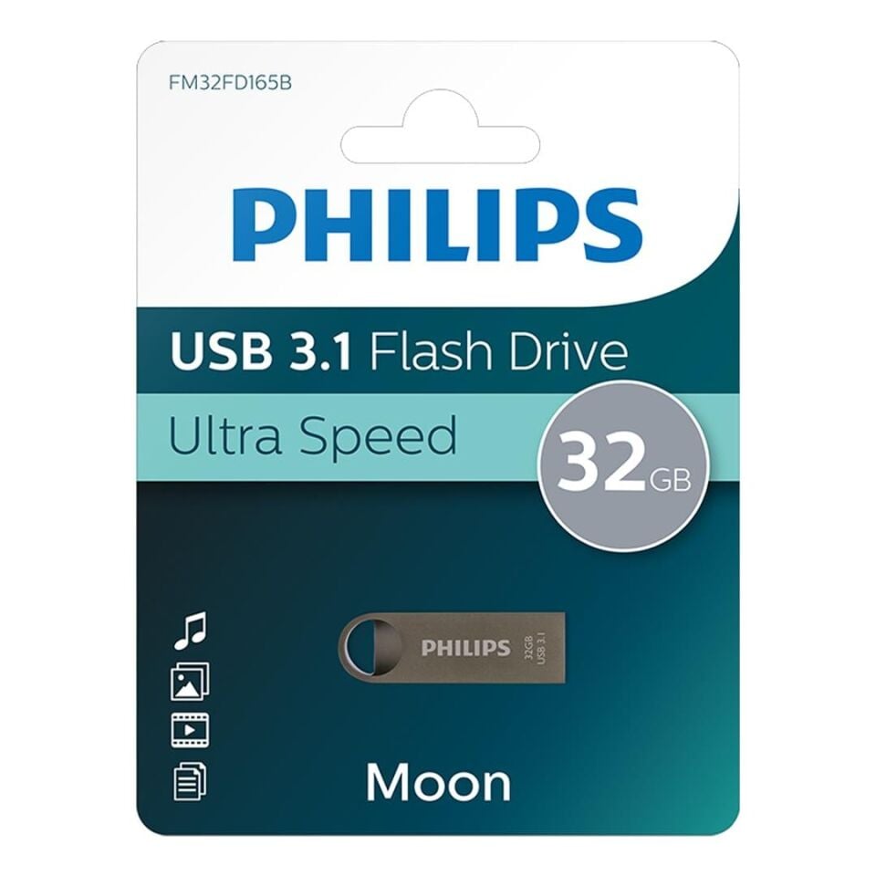 Philips Moon Serisi 32GB USB 3.1 Ultra Hızlı Metal Flash Bellek