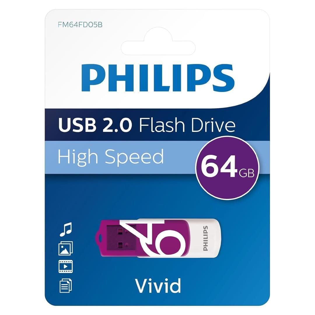 Philips Vivid Serisi 64GB USB 2.0 High Speed Flash Bellek