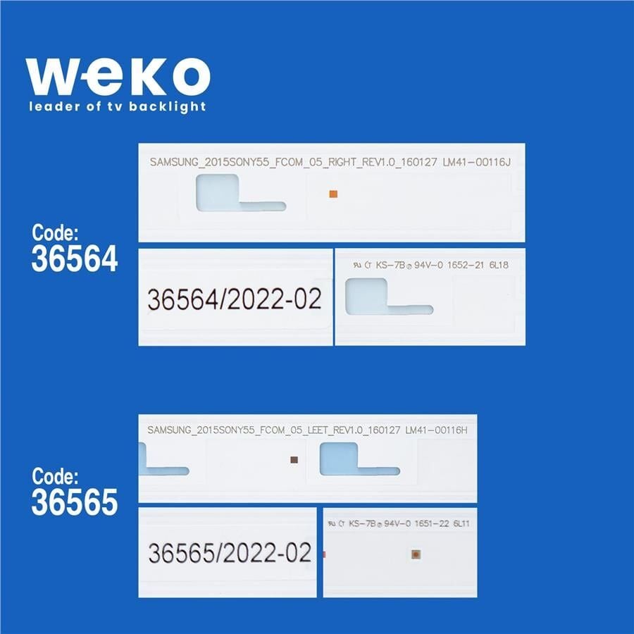 Wkset-5469 36564X5 36565X5 Samsung_2015Sony55_Fcom_05 10 Adet Led Bar