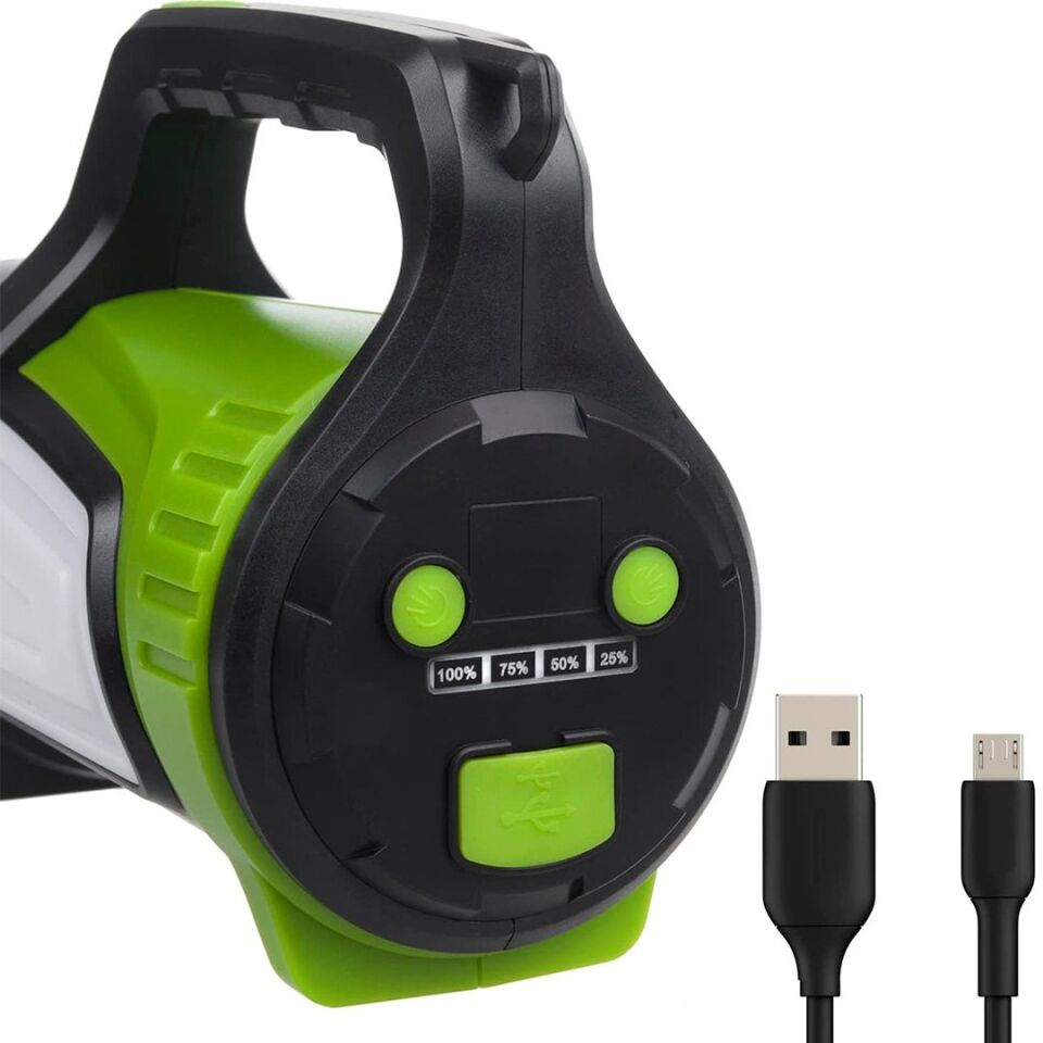 Powermaster JS-881B Şarjlı Ledli Uzun Menzilli Işıldak Fener