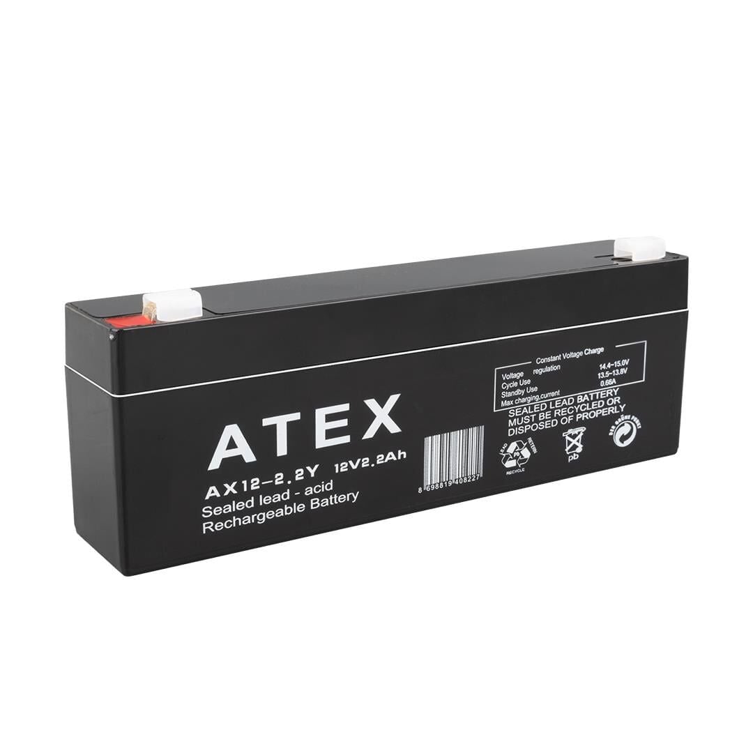 Atex 12 Volt 2 Amper 178X34x60 Mm Yatık Uzun Akü