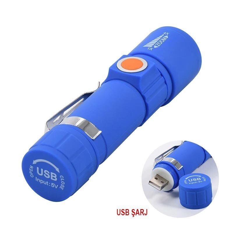 Powermaster MX-616S Usb Şarjlı 3 Modlu Mini El Feneri