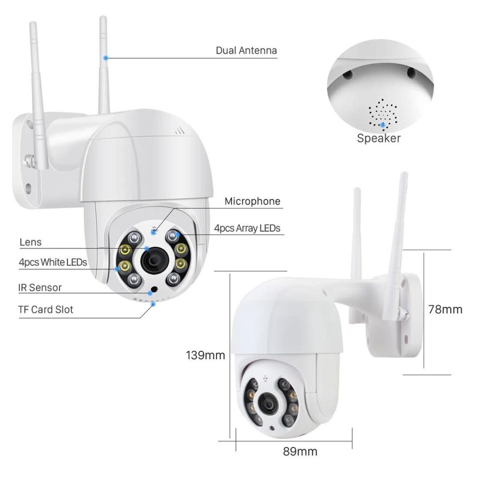 PowerMaster PM-19468 2MP 1080P WIFI Speed Dome PTZ Kamera