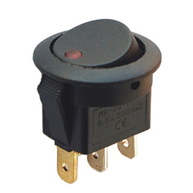 Powermaster Yuvarlak Işıklı On-Off 3 Pin 250 Volt Anahtar