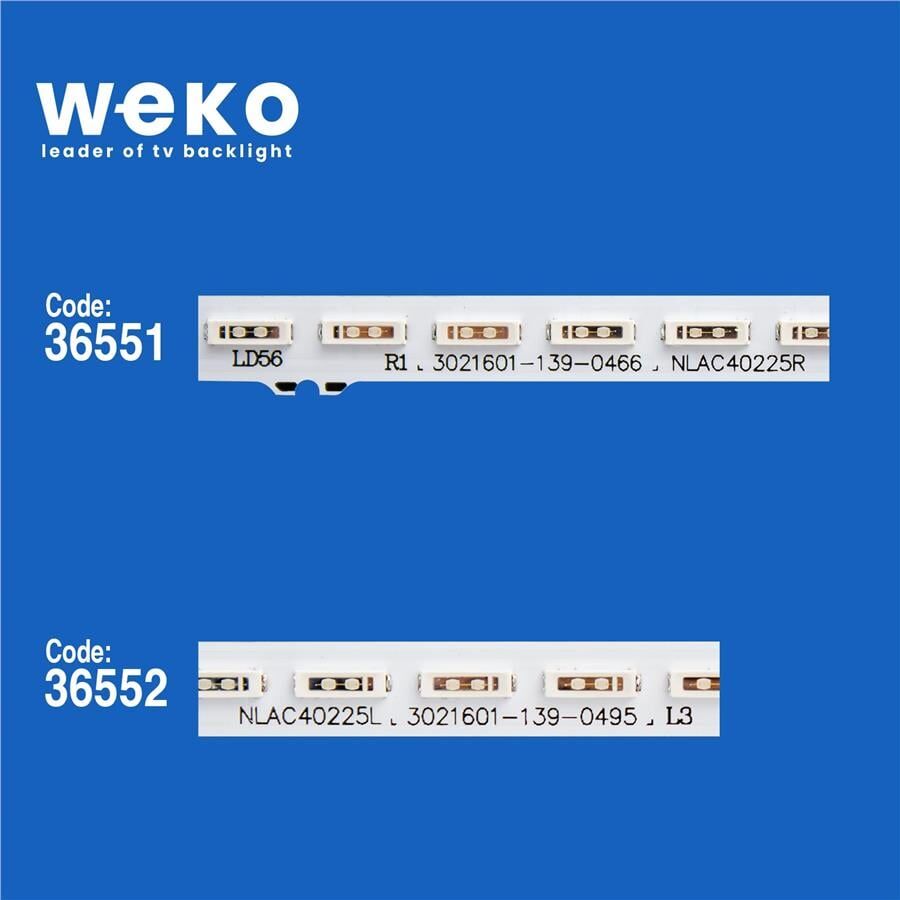 Wkset-5474 36551X1 36552X1 Nlac40225l/R 2 Adet Led Bar (64Led) (Mavi Işıklı) (64Led)