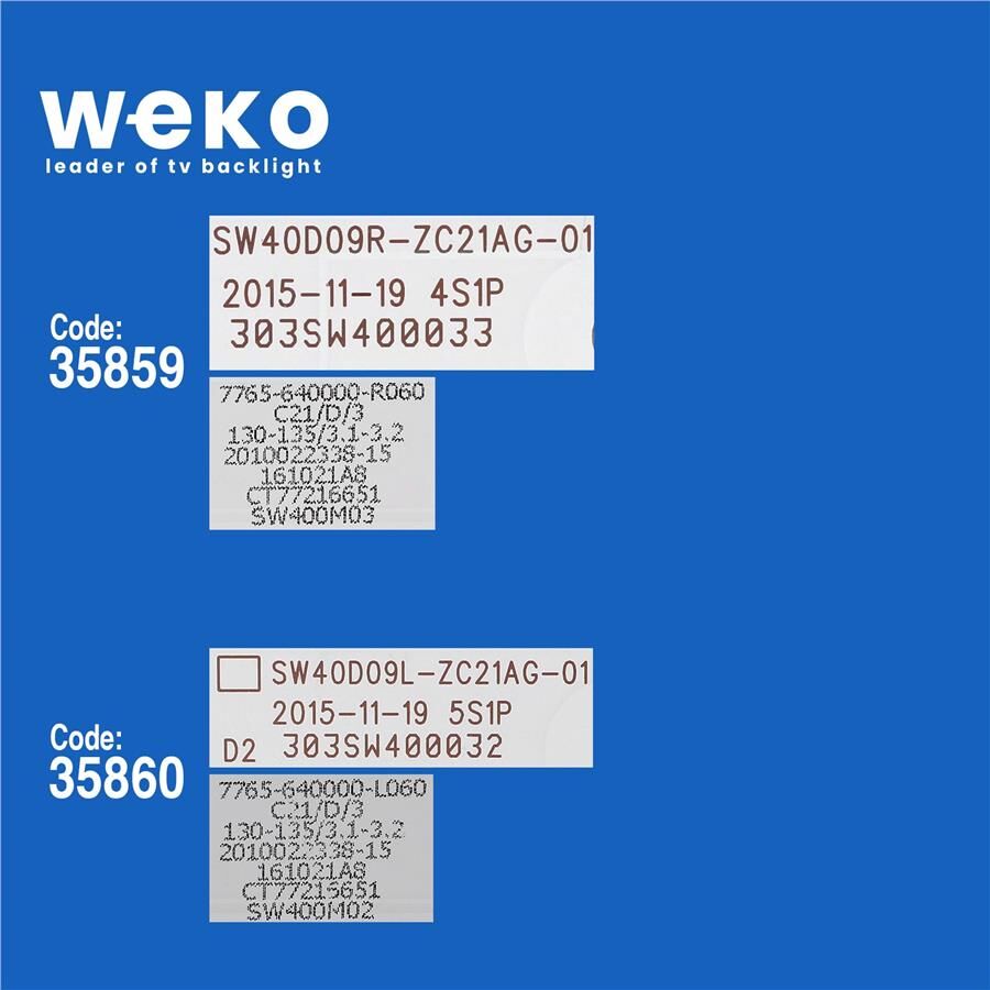 Wkset-5245 35859X3 35860X3 Sw40d09l-Zc21ag-01/Sw40d09r-Zc21ag-01 6 Adet Led Bar