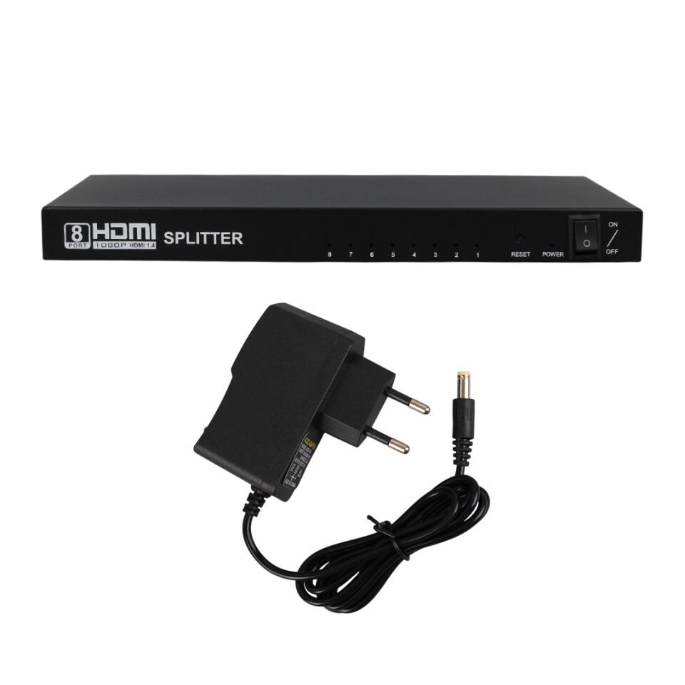 PowerMaster 1 Giriş 8 Çıkış Port 1080P FHD HDMI Dağıtıcı