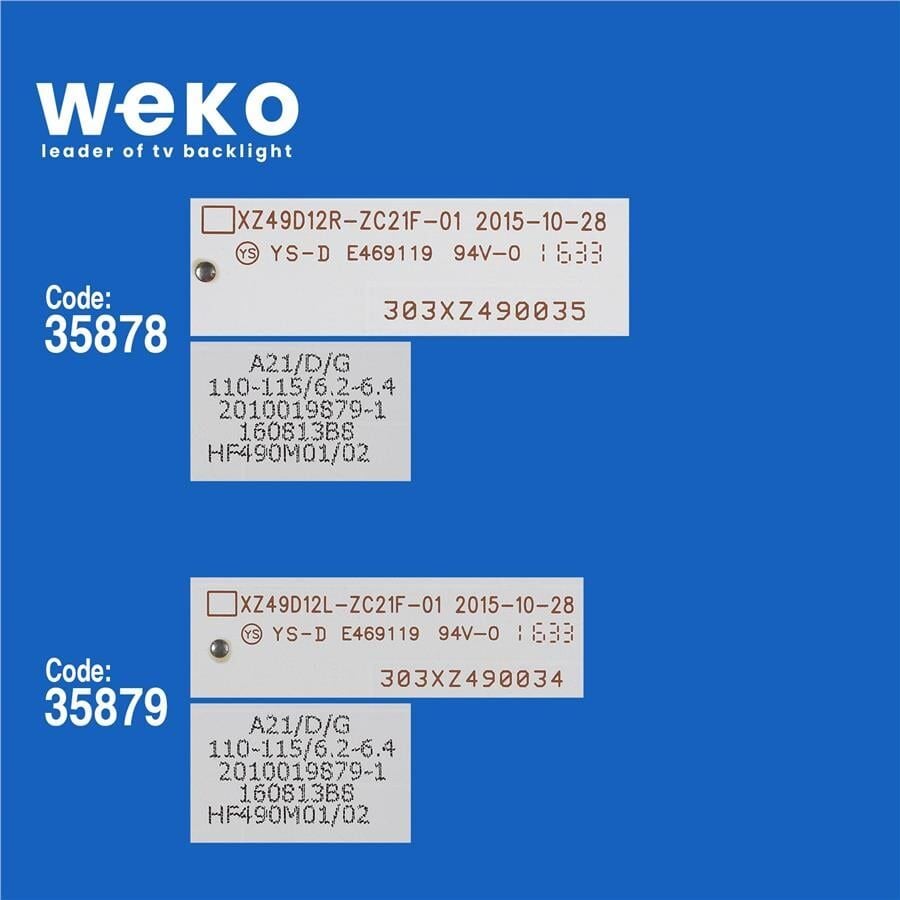 Wkset-5248 35878X5 35879X5 Xz49d12l-Zc21f-01/Xz49d12r-Zc21f-01 10 Adet Led Bar