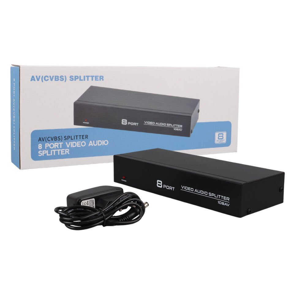 Powermaster PM-4832 8 Port Video Audio Splitter