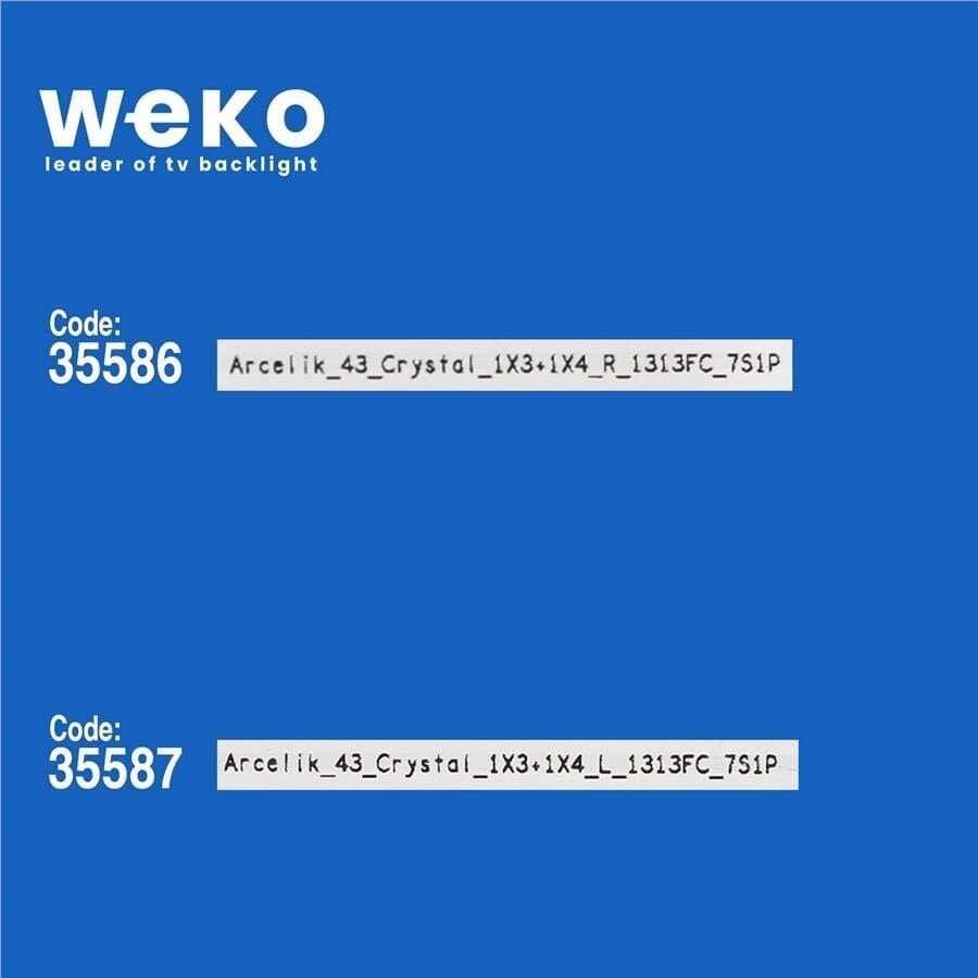 Wkset-5257 35586X4 35587X4 Arcelik_43_Crystal_1X3+1X4 8 Adet Led Bar